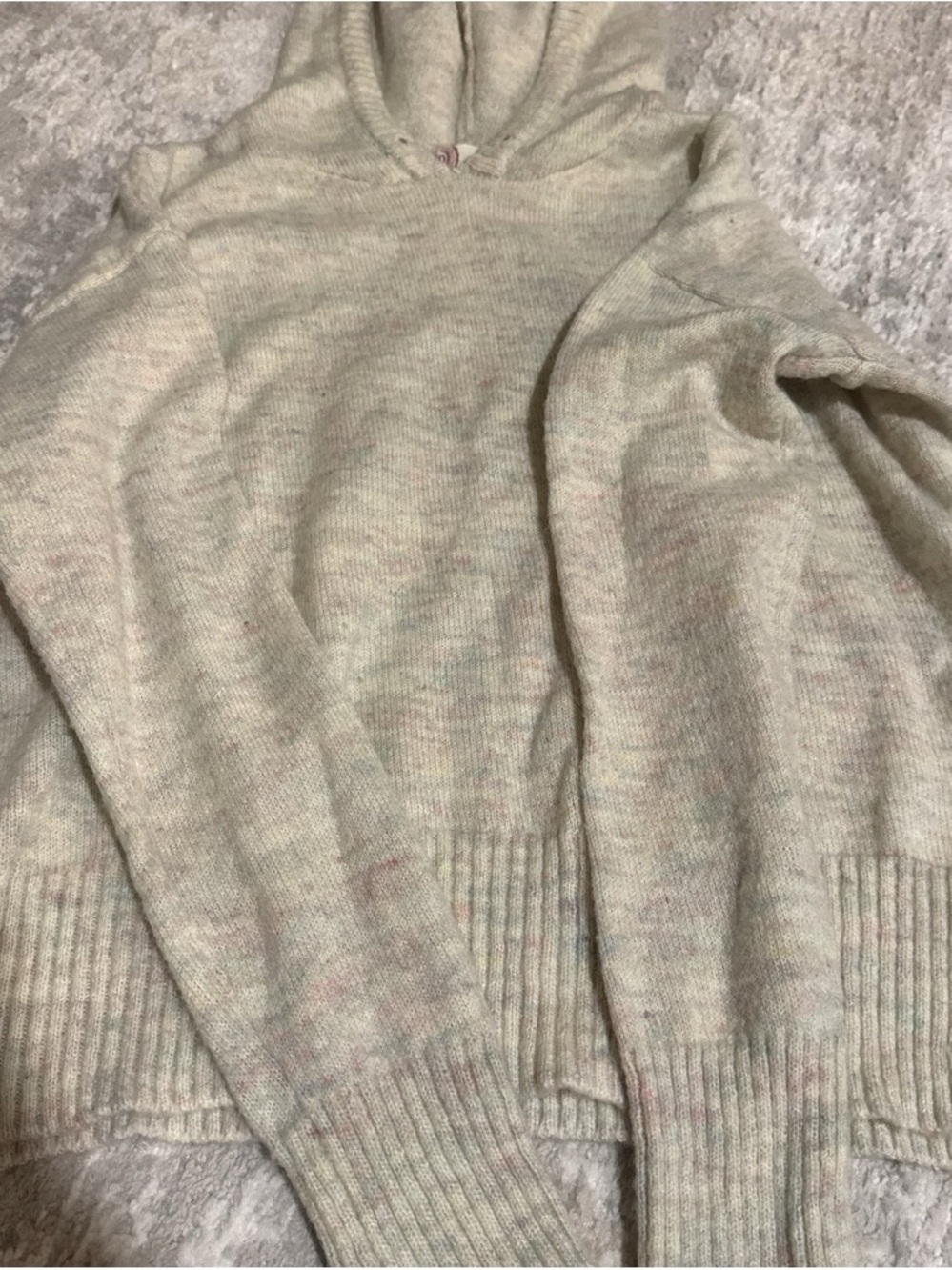 Heritage Men's Cream Flecked Crewneck Hoodie Sweater